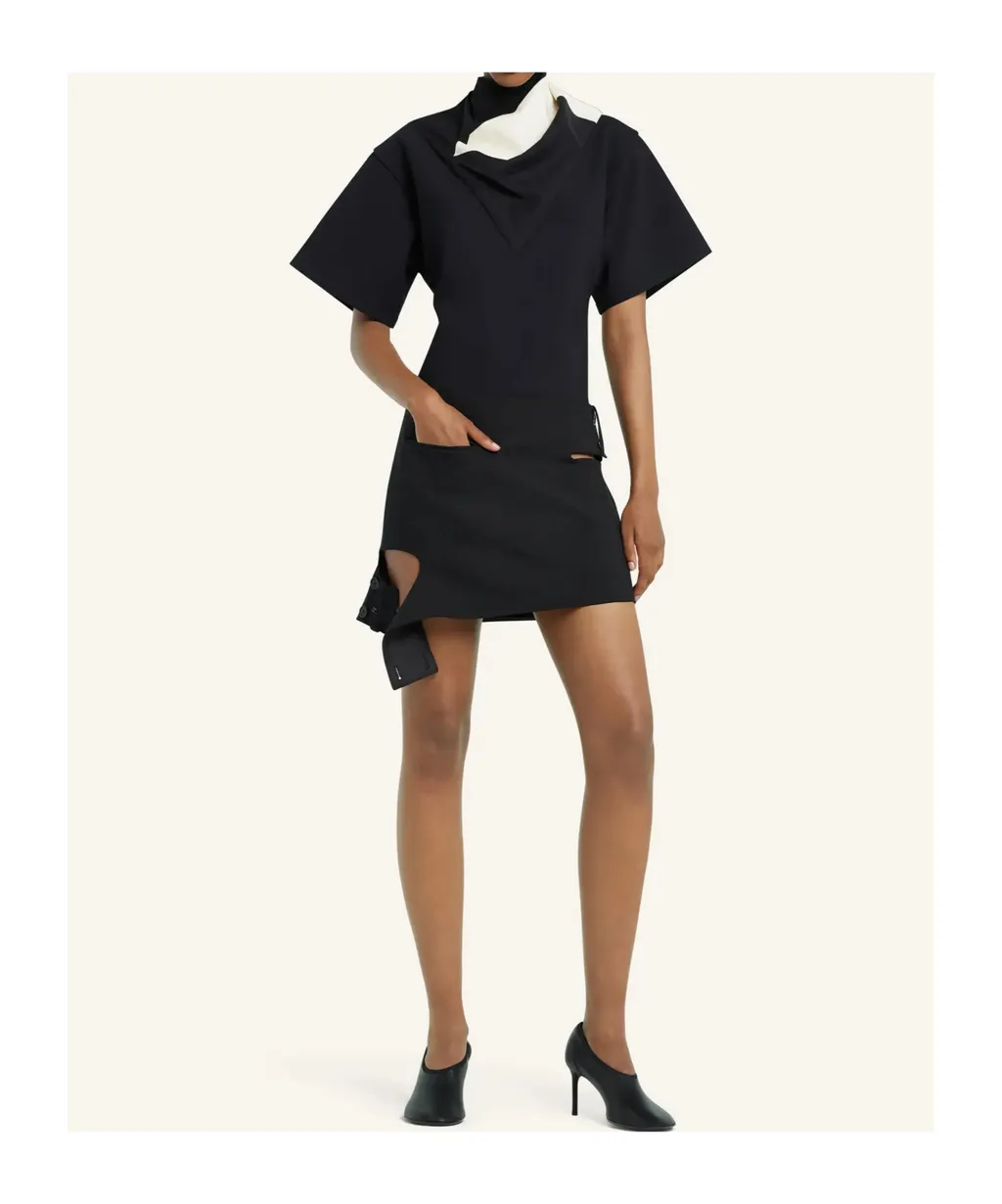 Panelled-Scarf Top