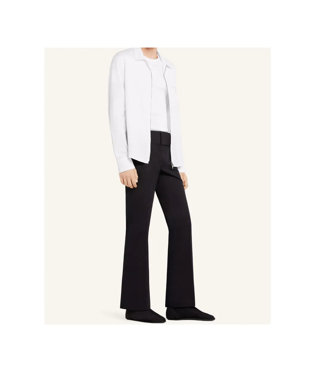 Logo Embroidered Zipped Poplin Shirt