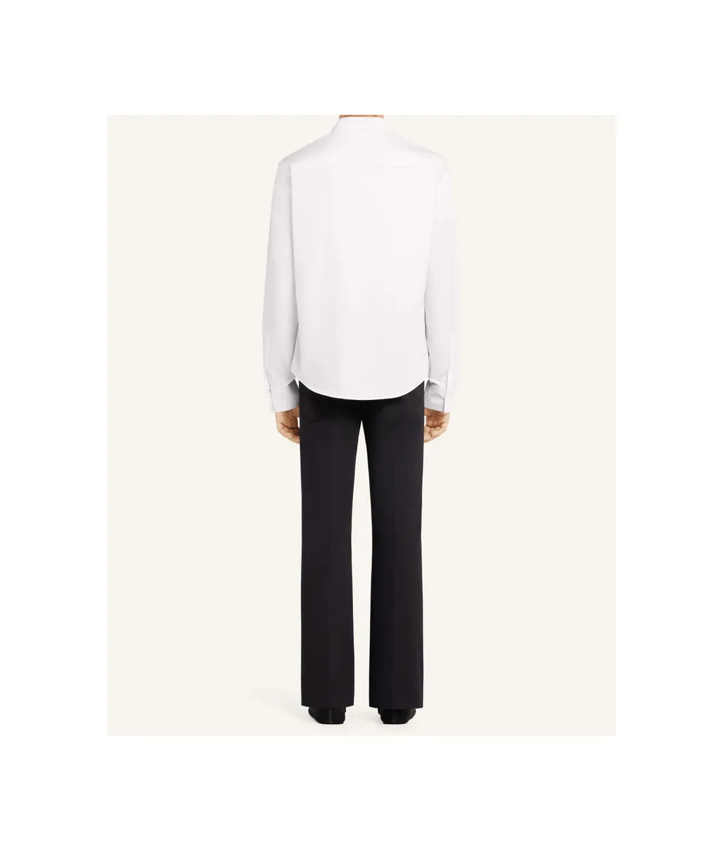 Logo Embroidered Zipped Poplin Shirt