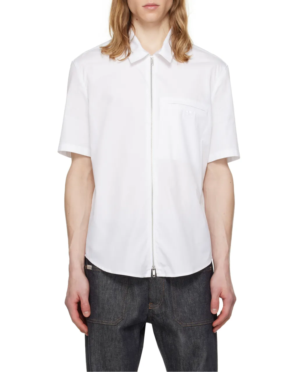 Zipped Poplin Shirt