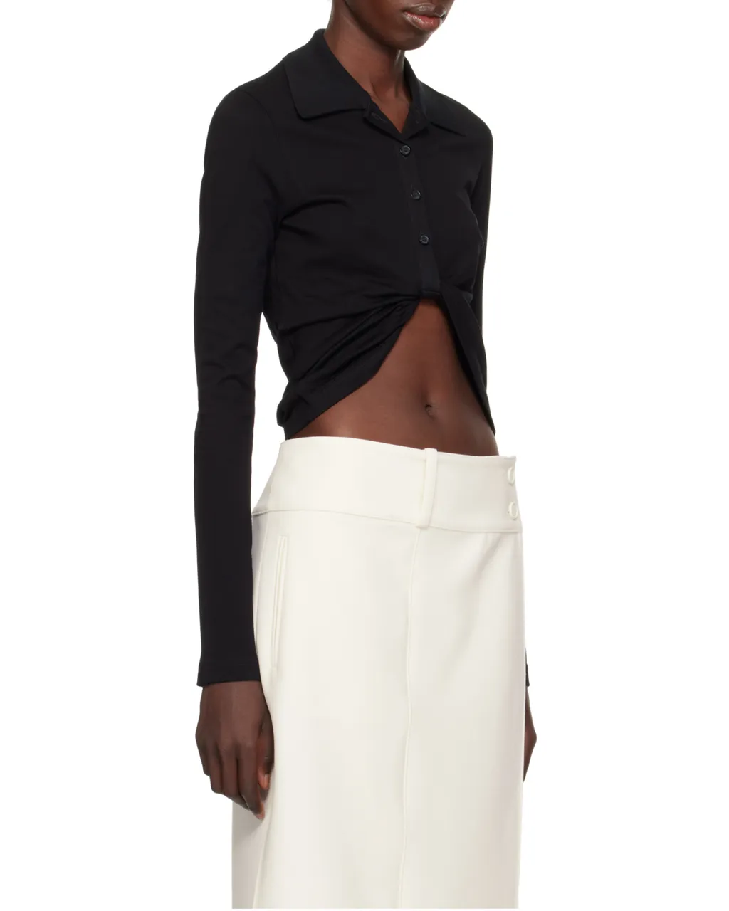 Twist Pique Cropped Polo