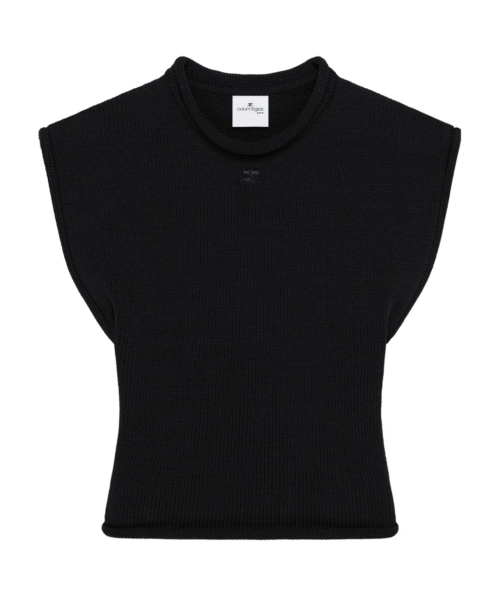 Cropped Knitted Tank Top