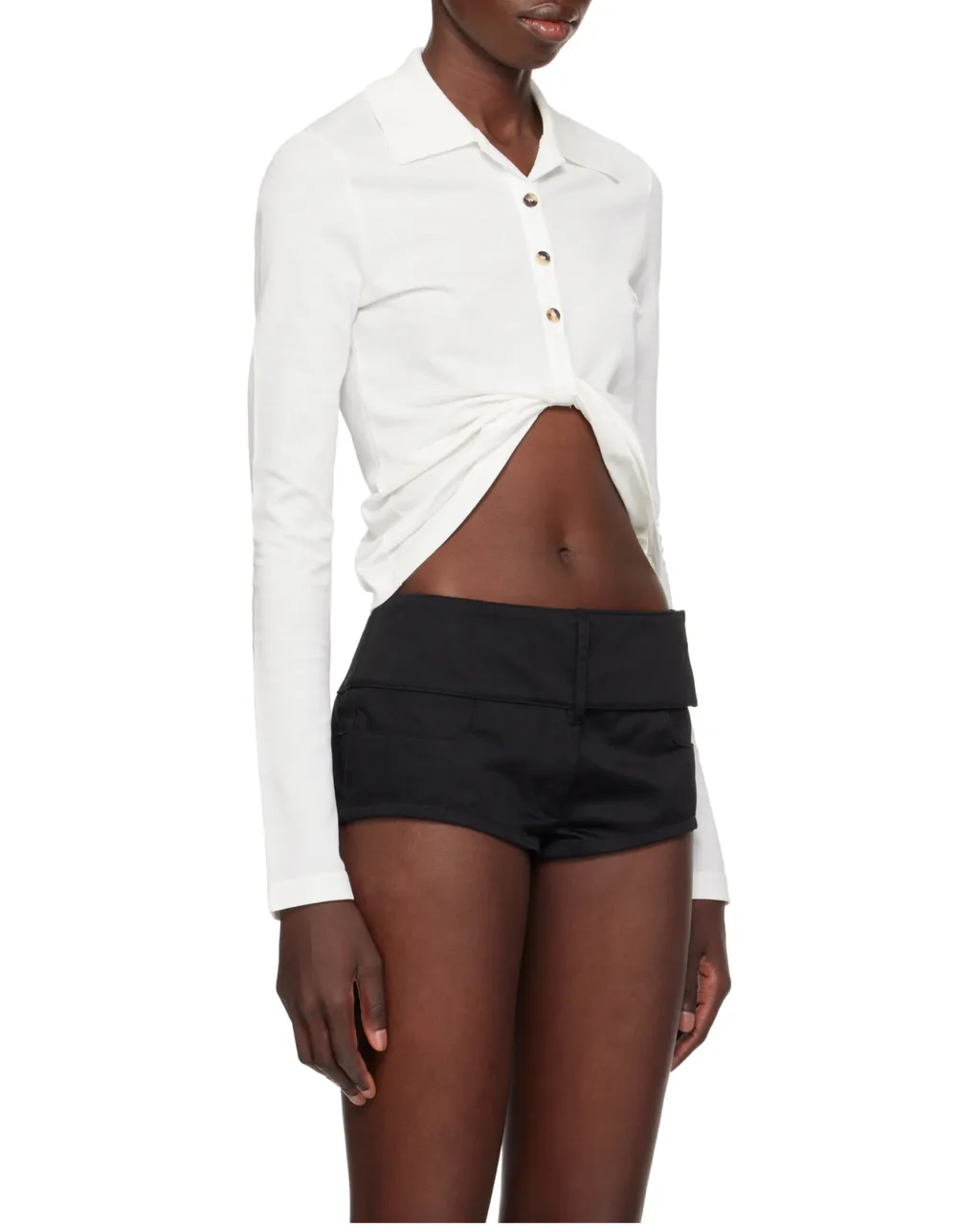 Twist Pique Cropped Polo