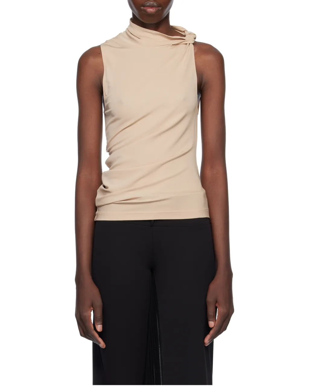 Draped Asymmetric Jersey Top