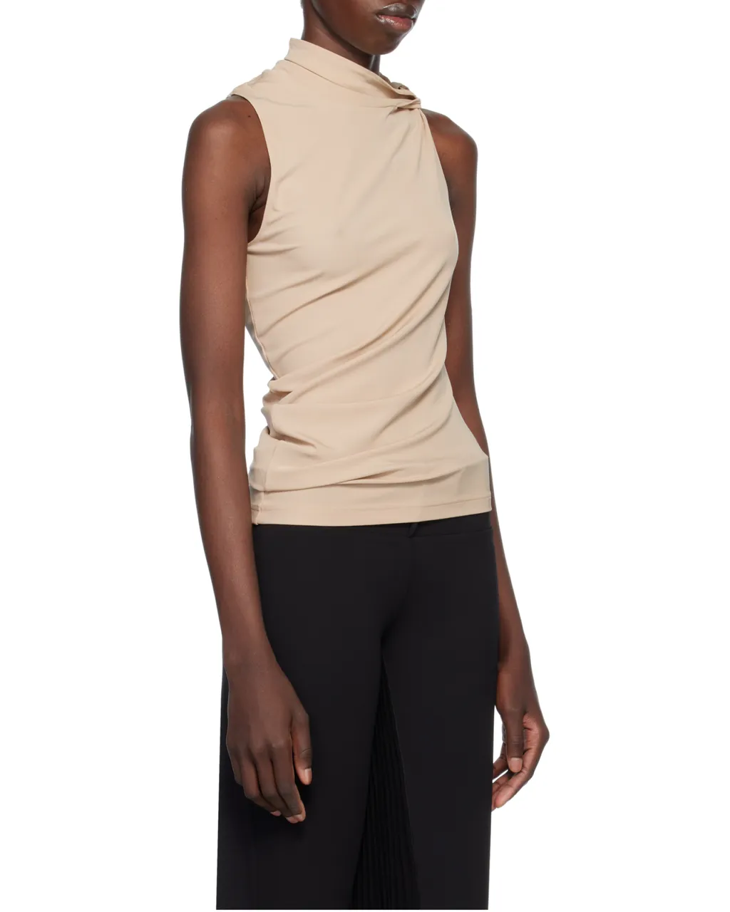 Draped Asymmetric Jersey Top