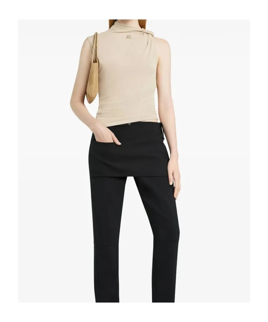 Draped Asymmetric Jersey Top