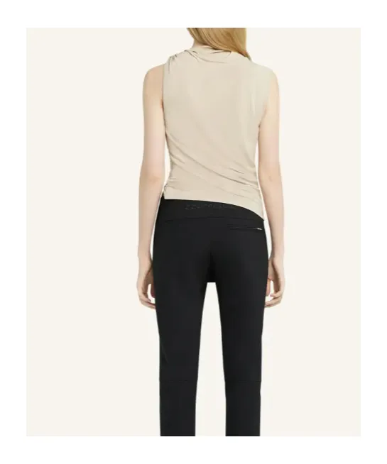 Draped Asymmetric Jersey Top