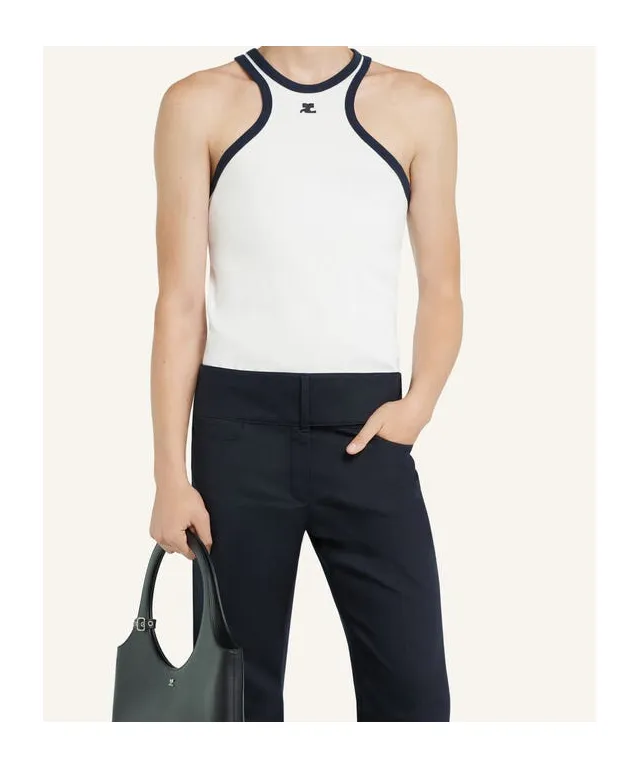 Logo Embroidered Jersey Tank Top