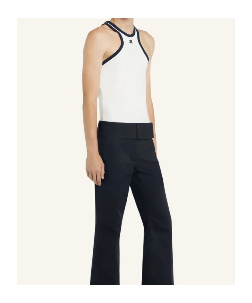 Logo Embroidered Jersey Tank Top