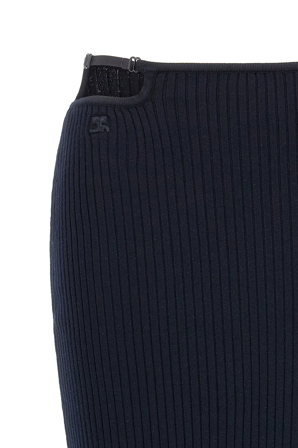 Logo Embroidered Knitted Midi Skirt