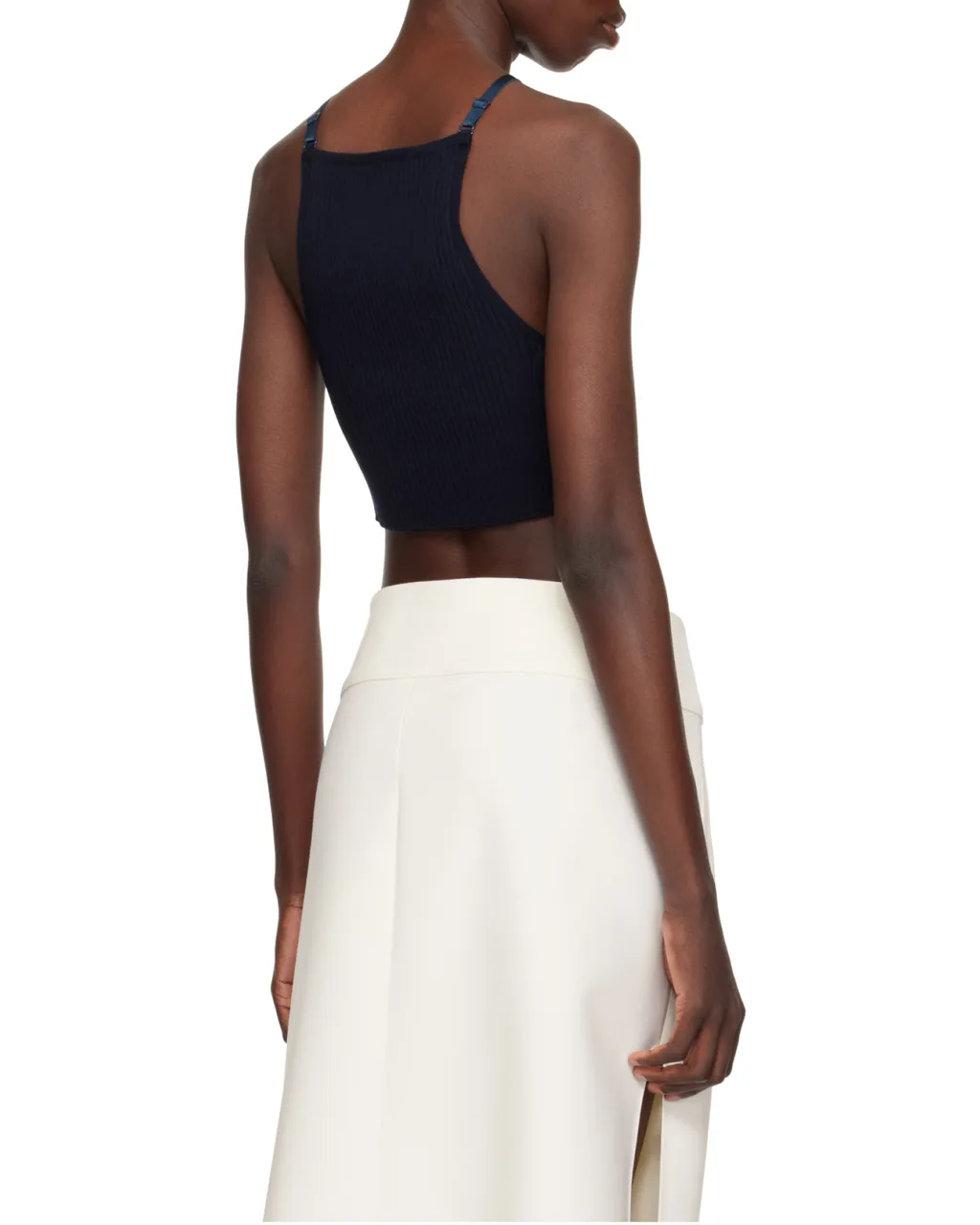 Logo Patch Ribbed-Knit Crop Top