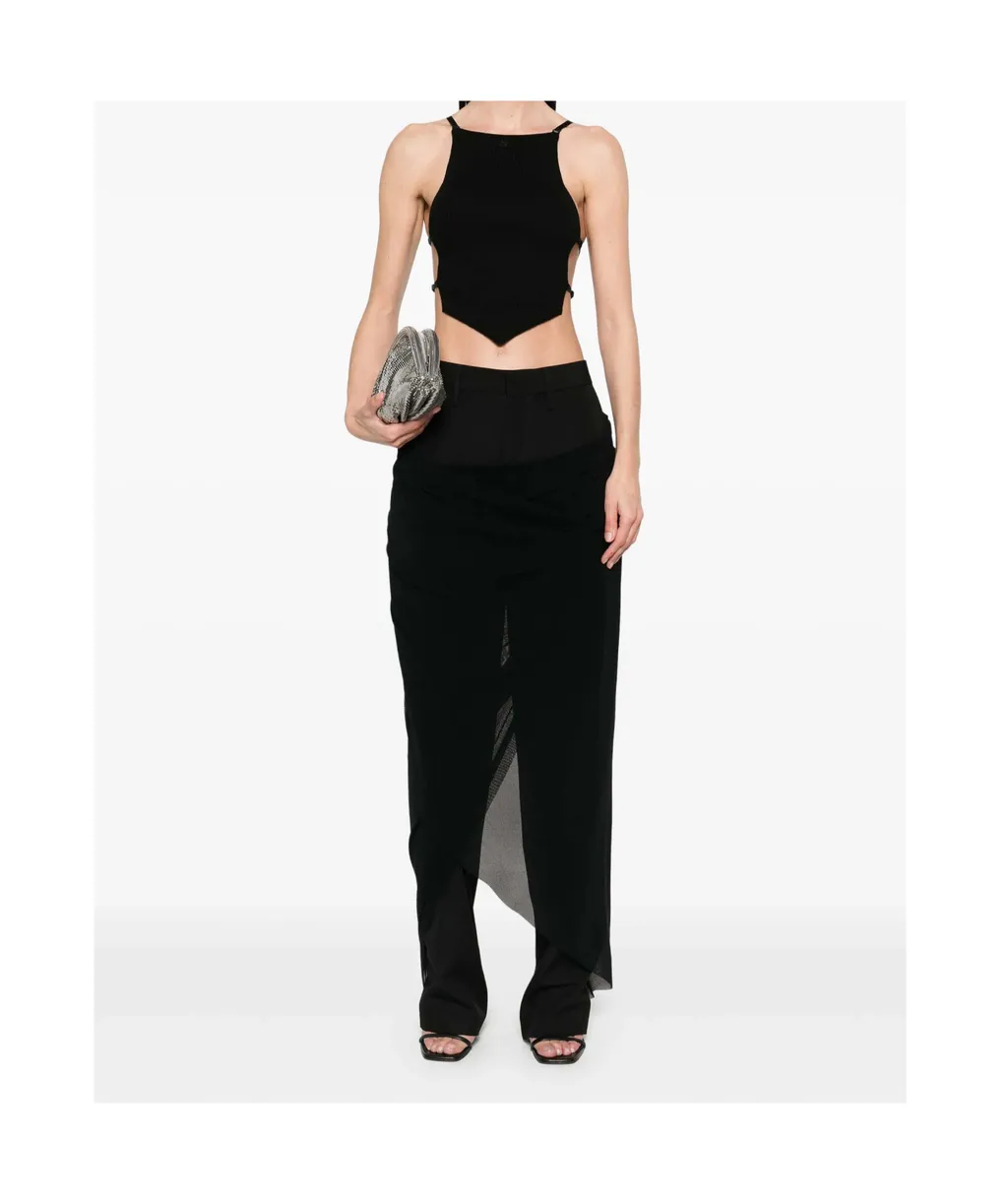 Logo Patch Ribbed-Knit Crop Top