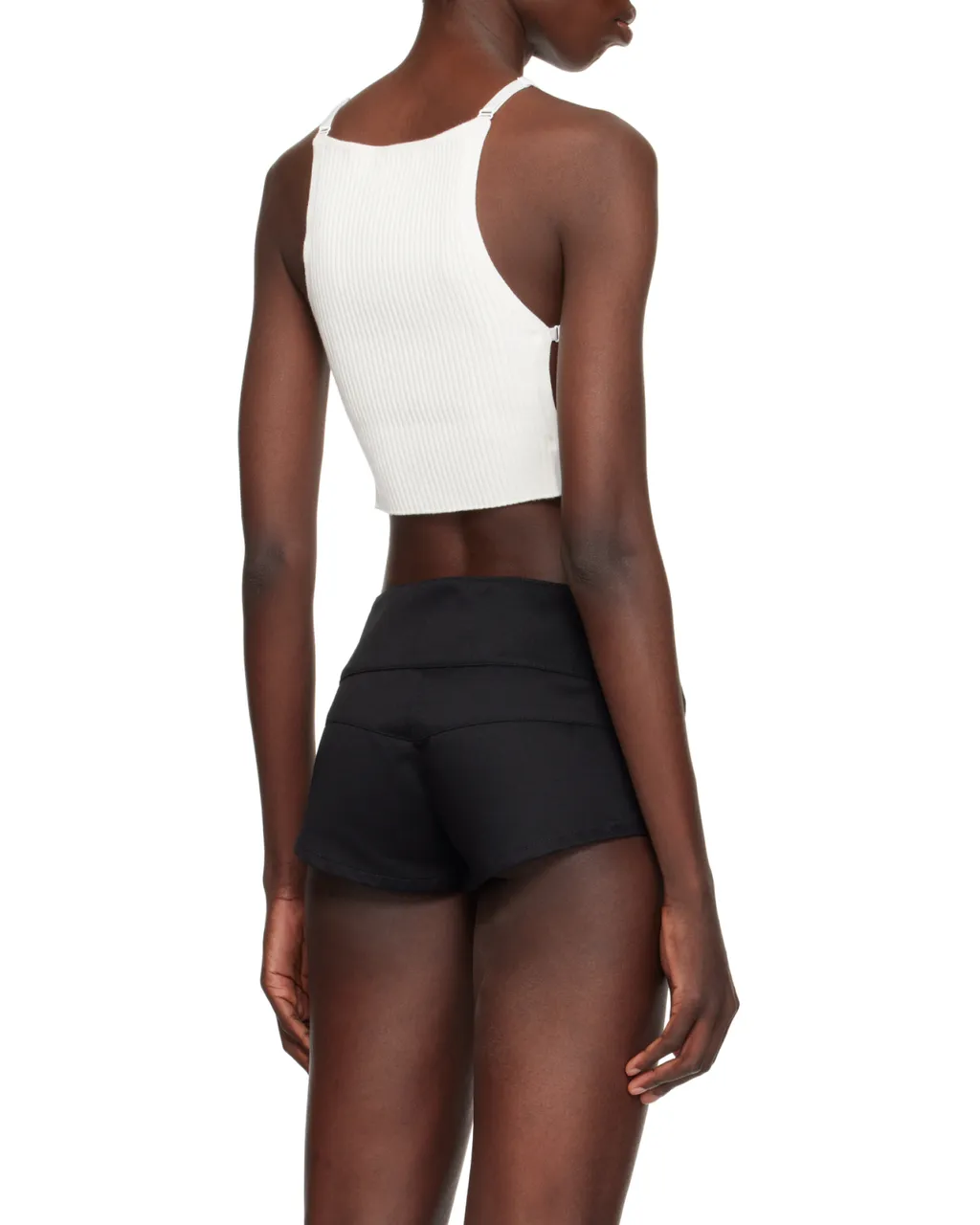 Logo Embroidered Ribbed-Knit Cropped Top