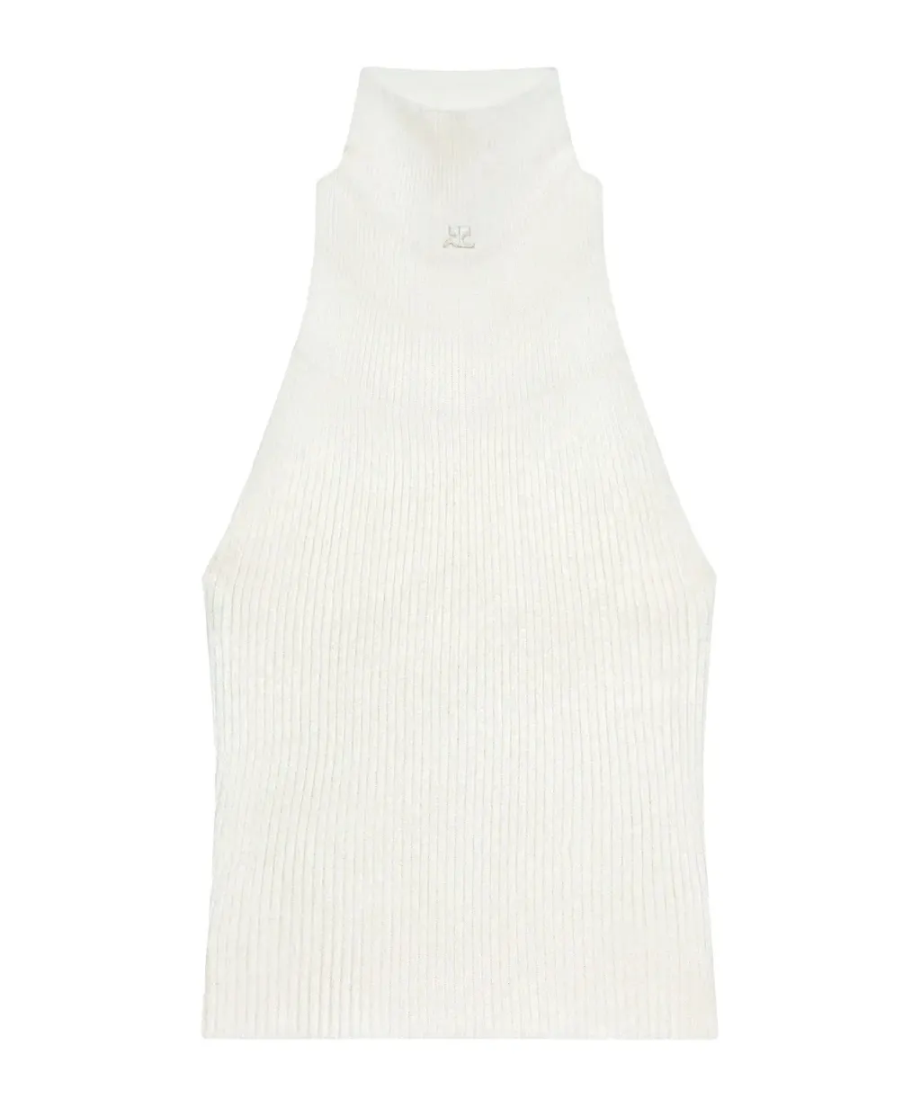 Sleeveless Ribbed-Knit Tank Top
