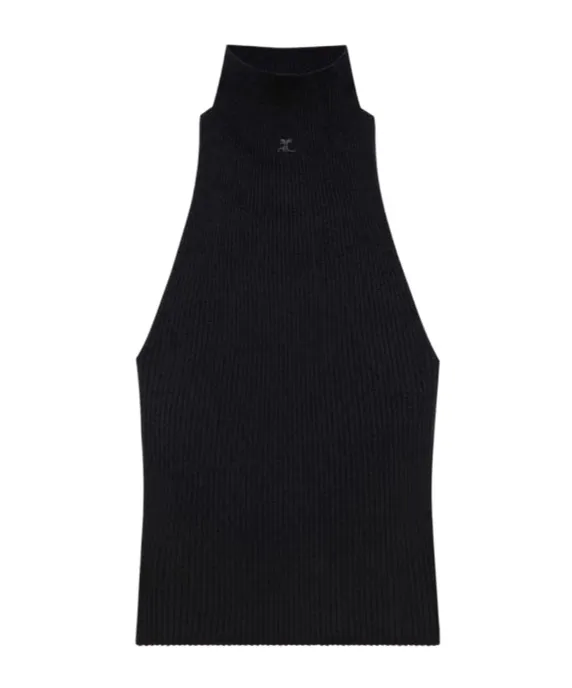 Sleeveless Ribbed-Knit Tank Top