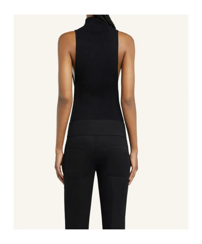 Sleeveless Ribbed-Knit Tank Top