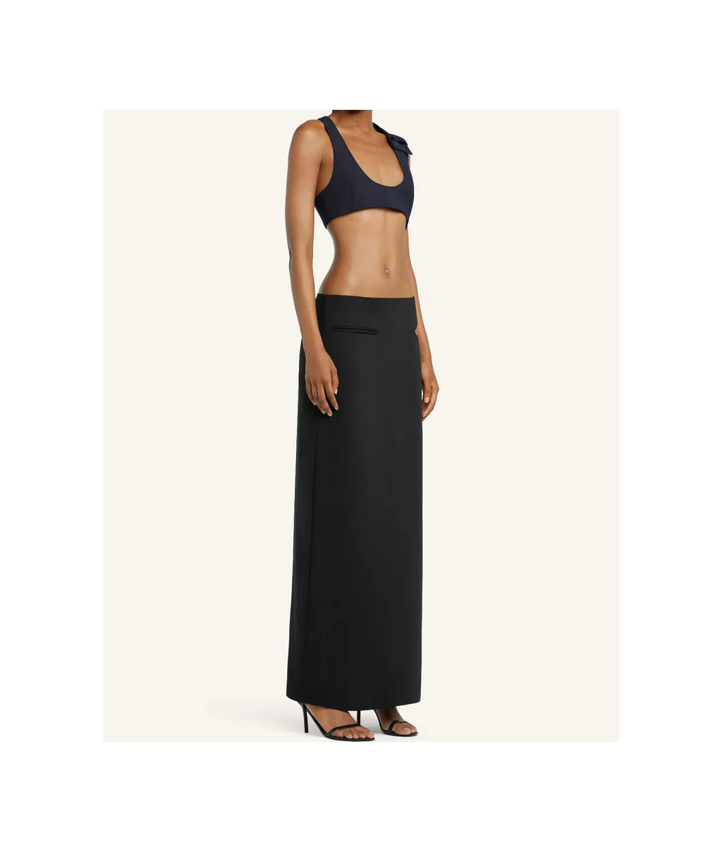 Cut-Out Detailed Rear Slit Maxi Skirt