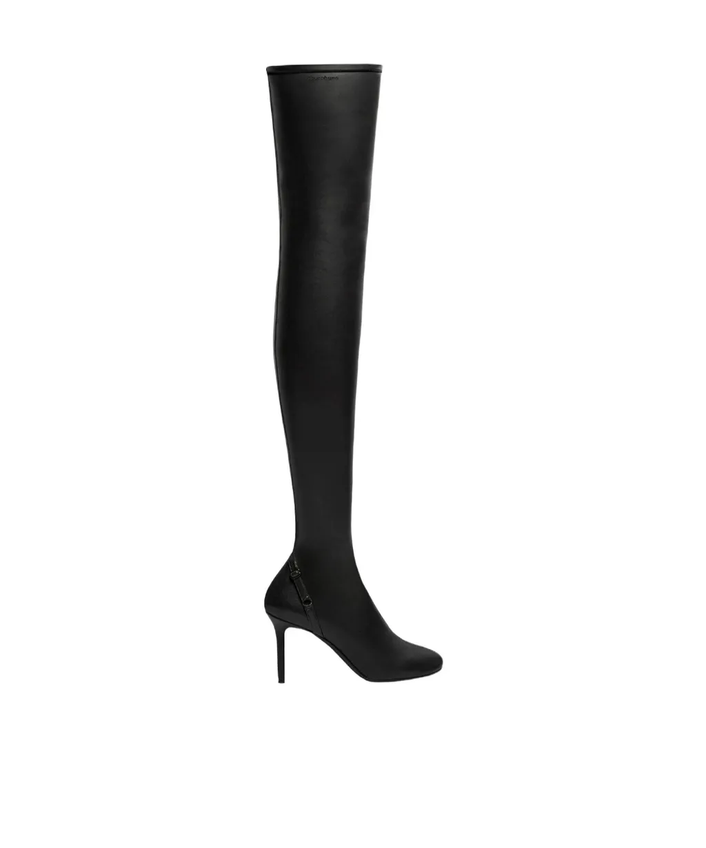 Oblique Thigh-High Boots