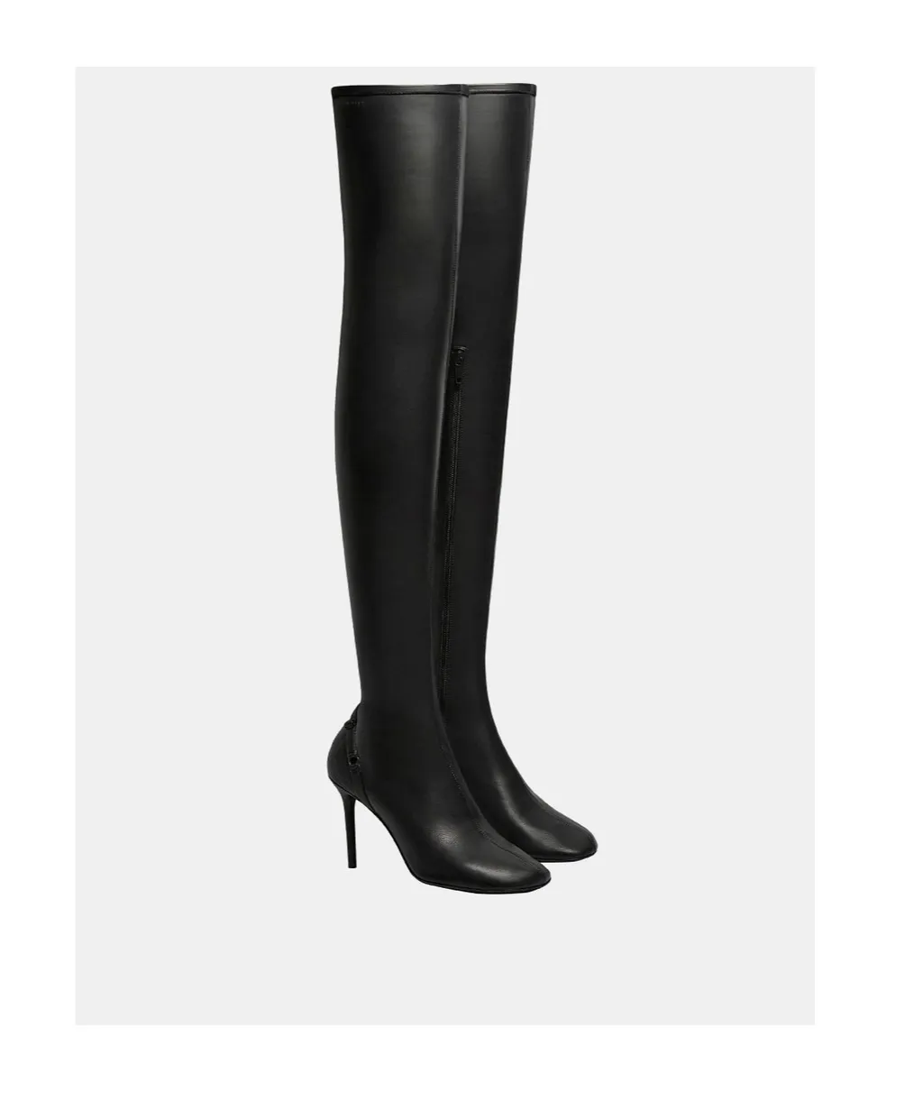 Oblique Thigh-High Boots