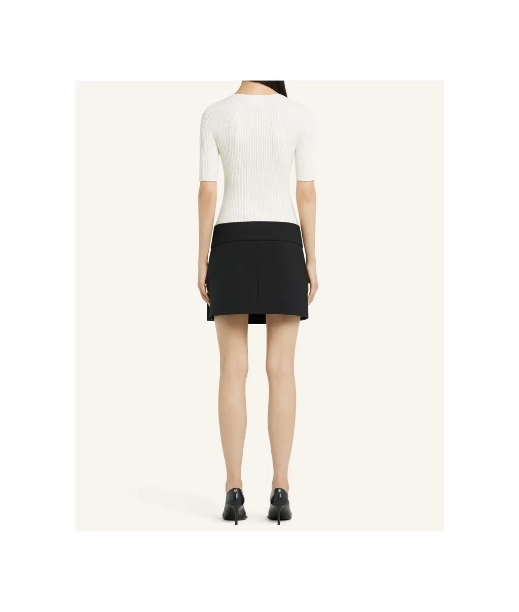 Logo Embroidered Ribbed-Knit Top