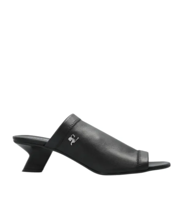 Logo Plaque Open-Toe Mules
