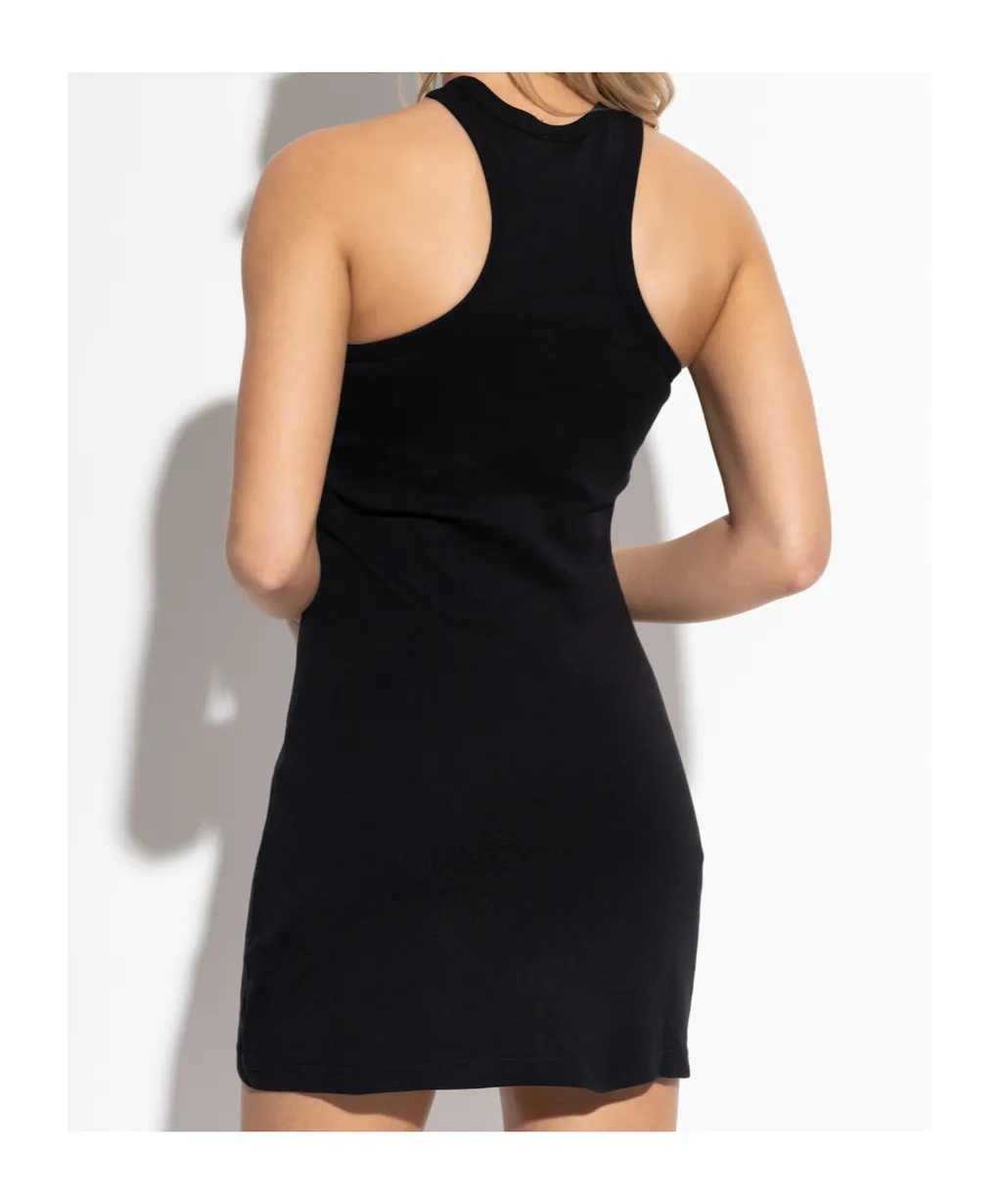 Contrasted-Trim Sleeveless Mini Dress