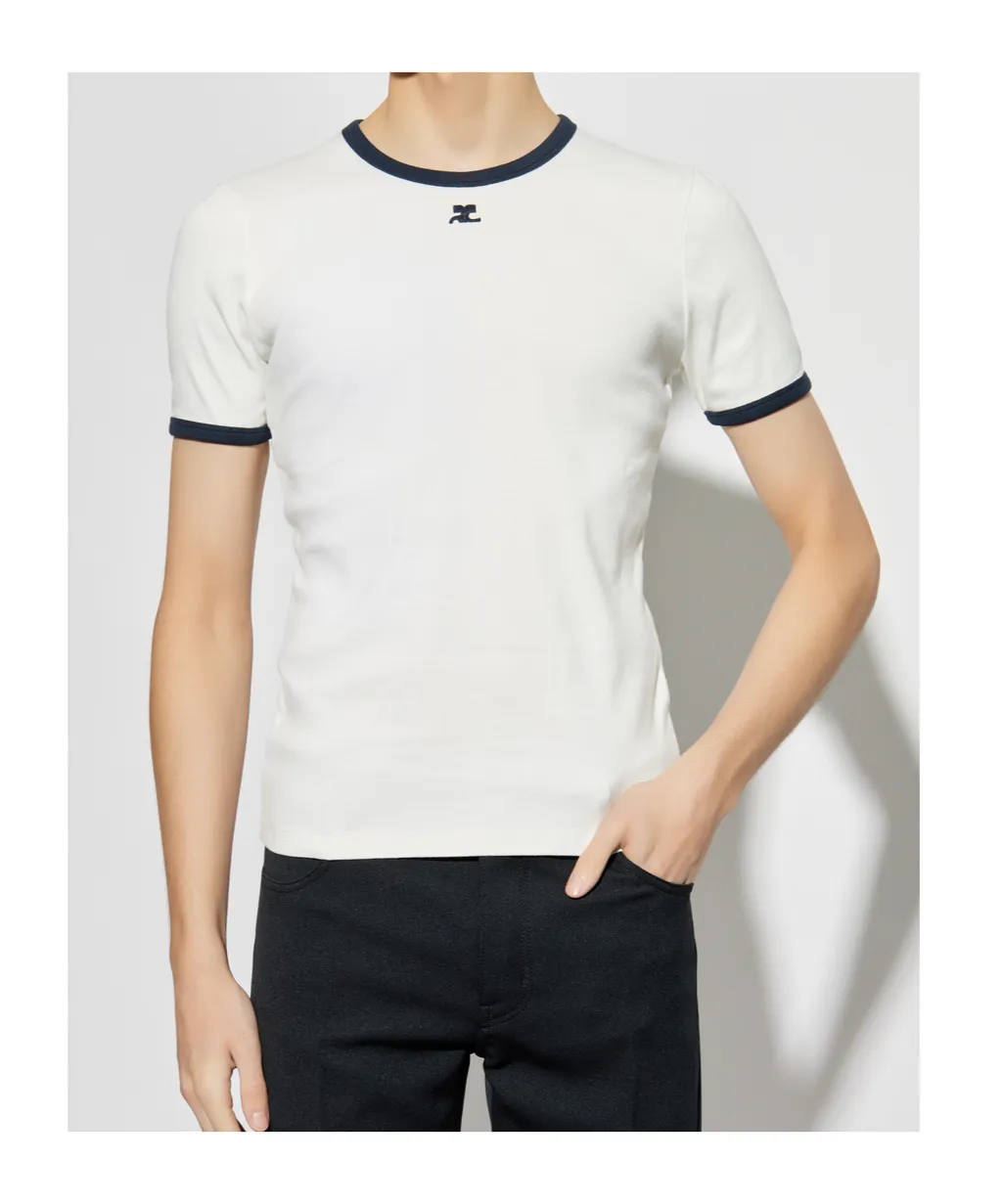 Signature Contrast Logo Embroidered T-Shirt