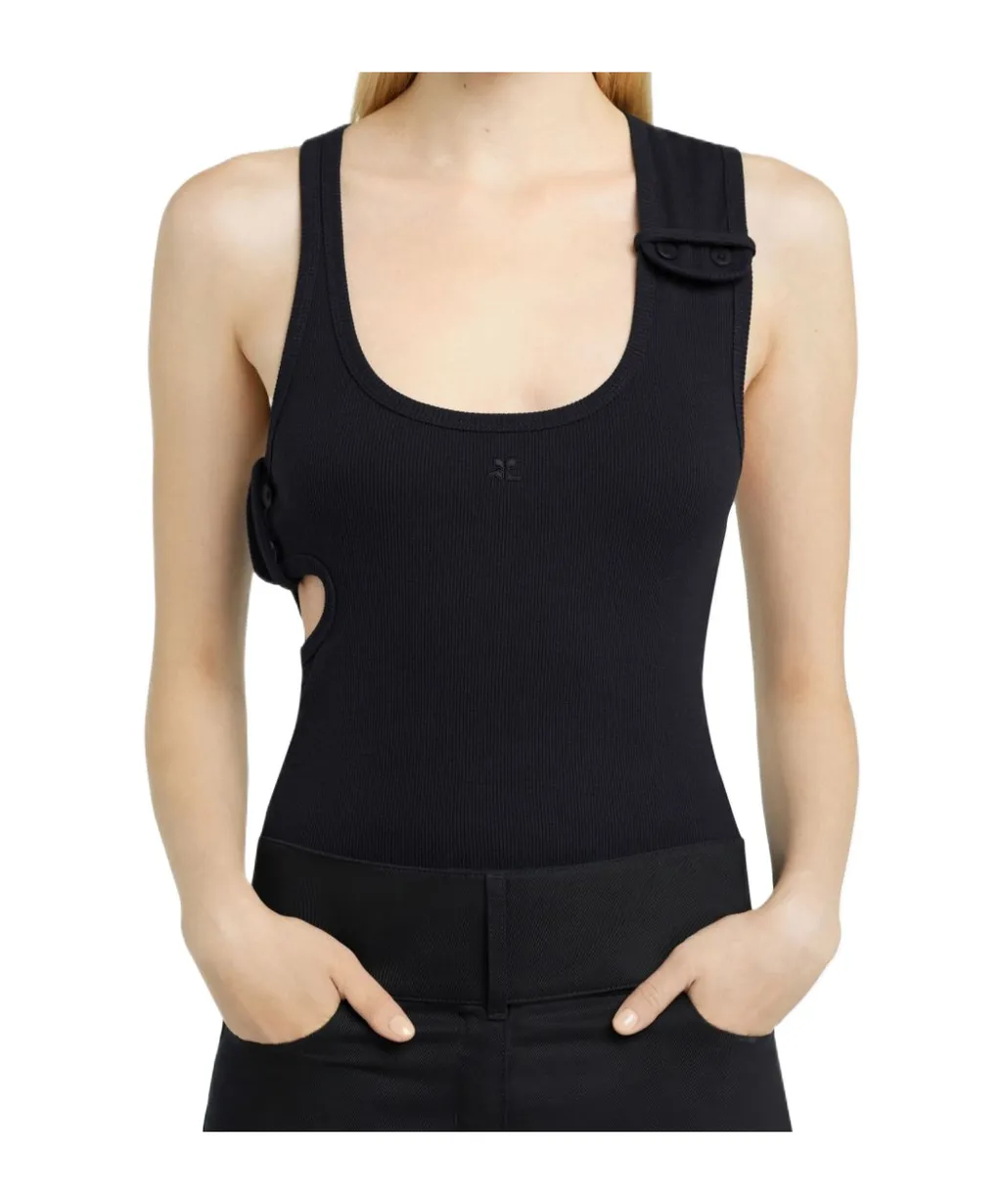 90's Ribbed Cut-Out Detailed Tank Top