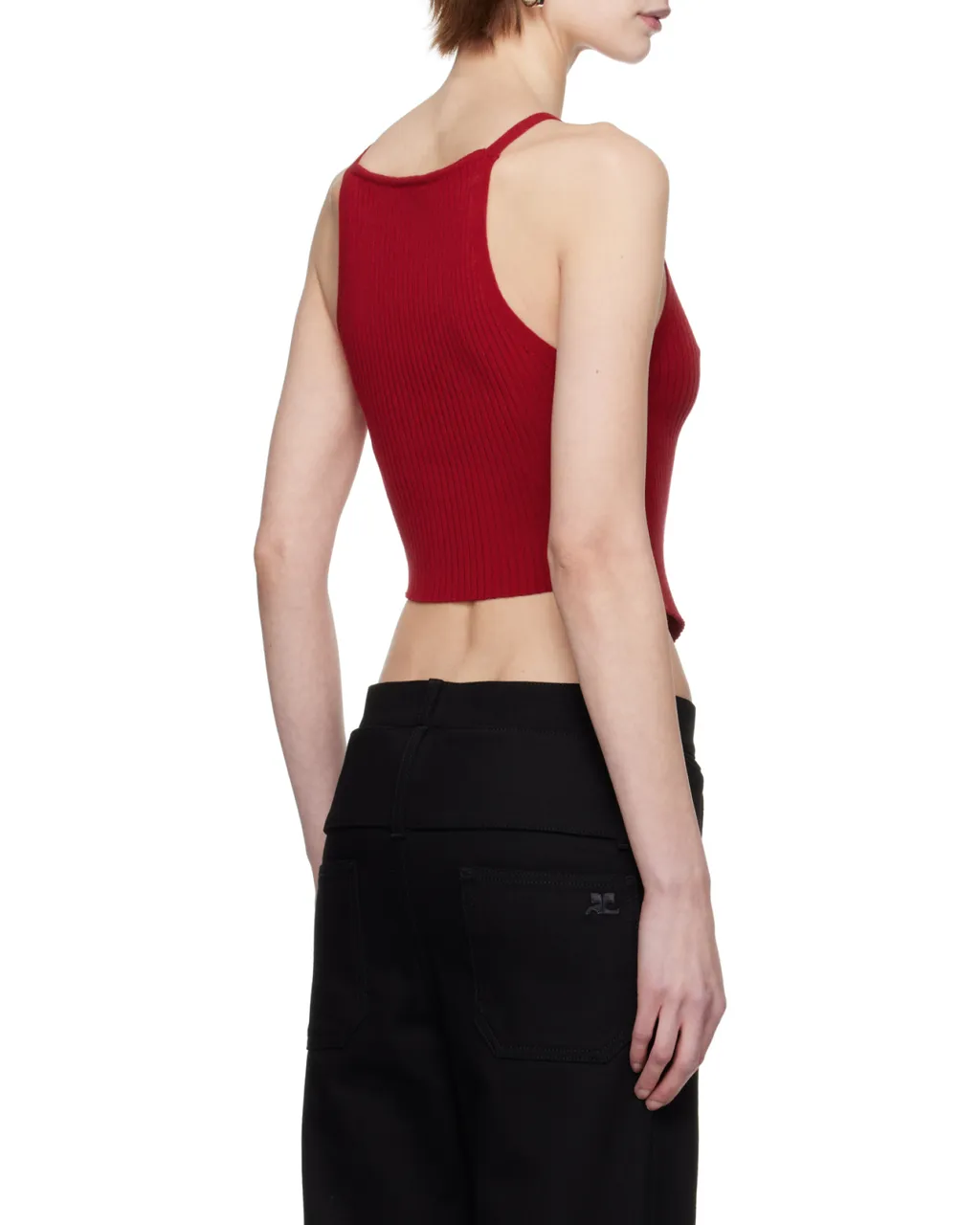 Pointy Rib Knit Tank Top