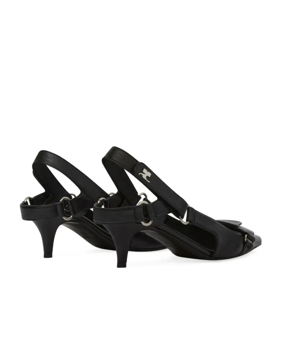 Racer Pointed-Toe Slingback Pumps