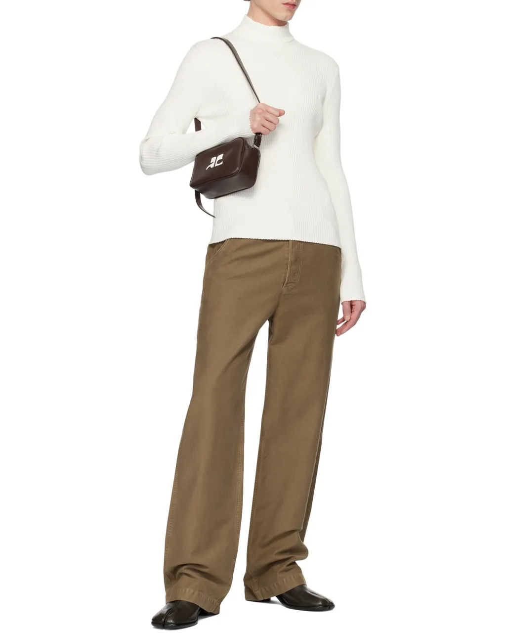 Reedition Logo Patch Zip-Up Shoulder Bag
