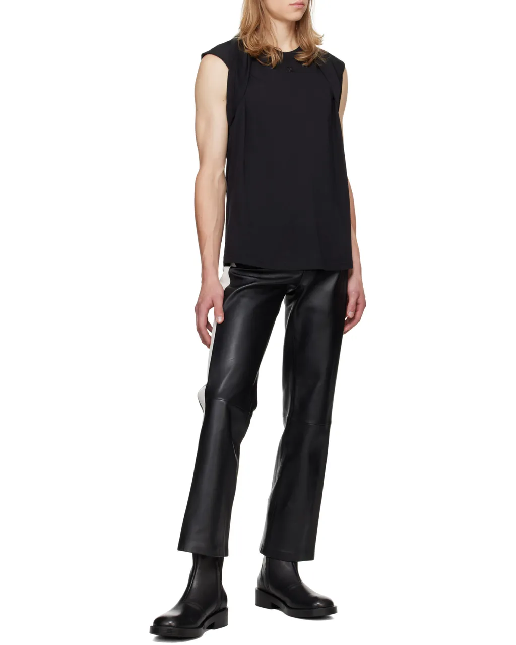 Draped-Detail Cotton Tank Top