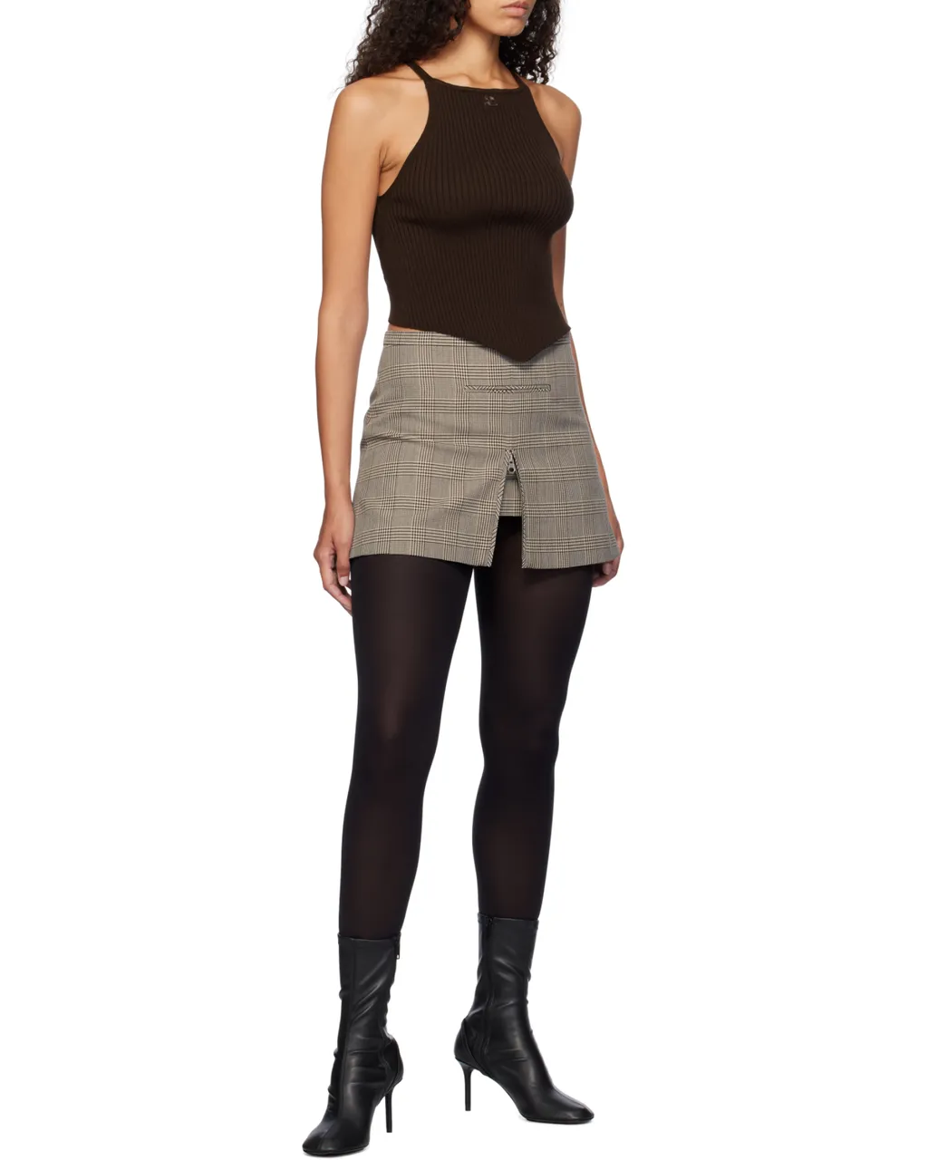 Pointy Ribbed Tank Top
