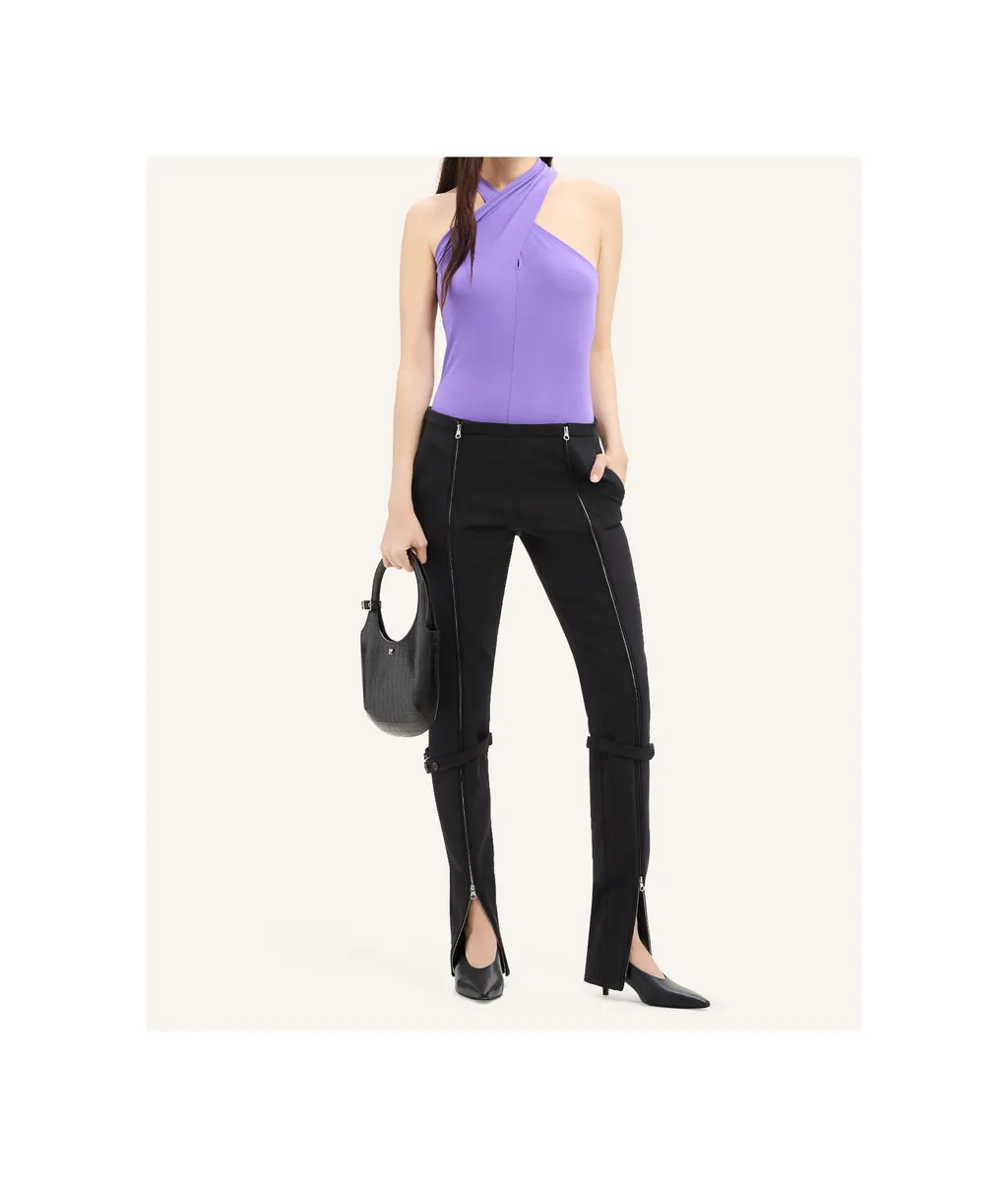 Zip Wool Blend Pants