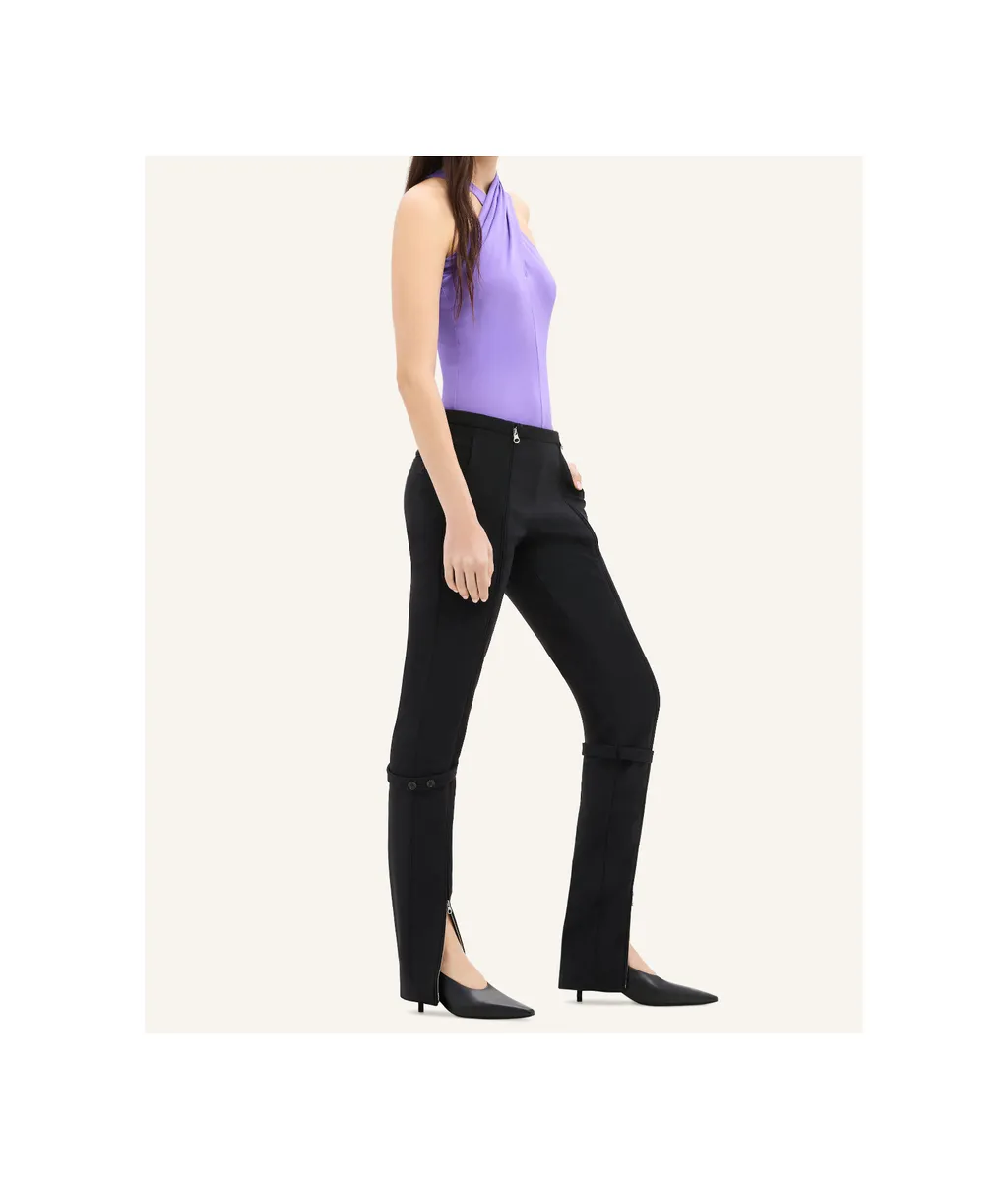 Zip Wool Blend Pants