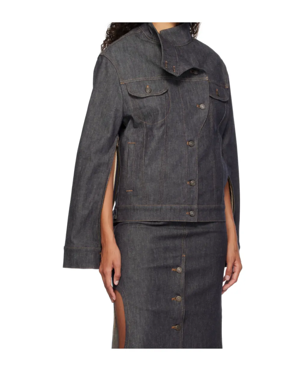 Motorcycle Button-Up Denim Jacket