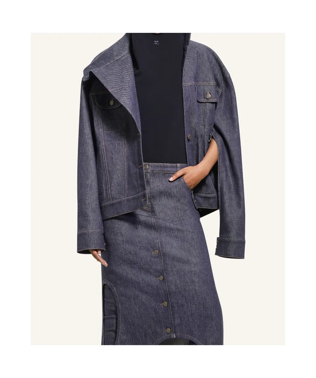 Motorcycle Button-Up Denim Jacket