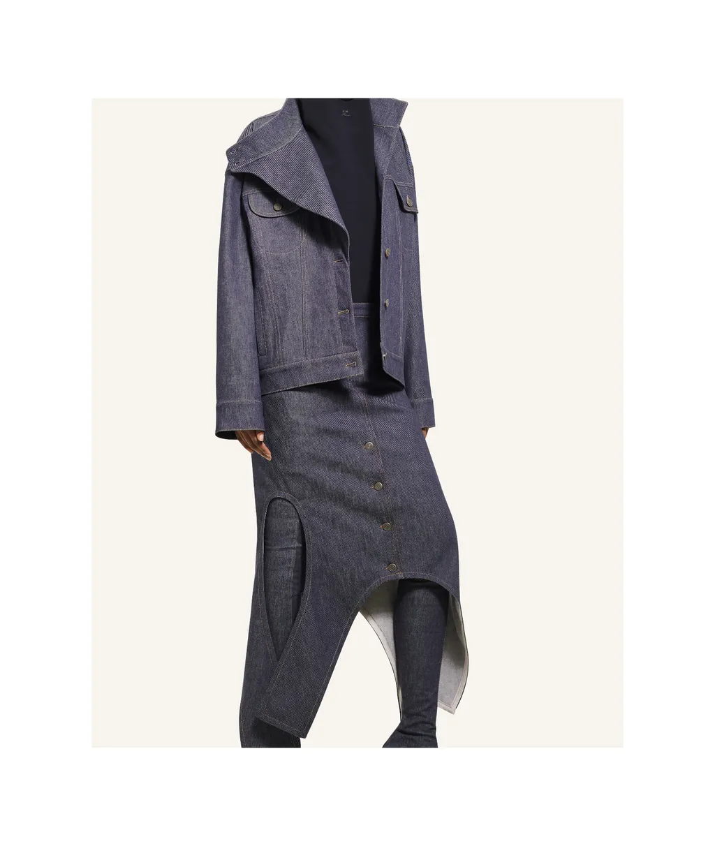 Motorcycle Button-Up Denim Jacket