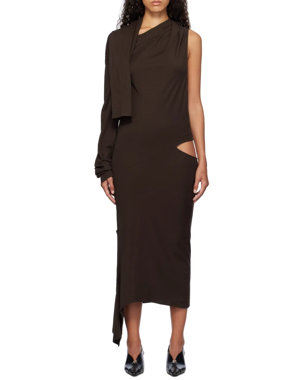 Off-Shoulder Cut-Out Midi Dress