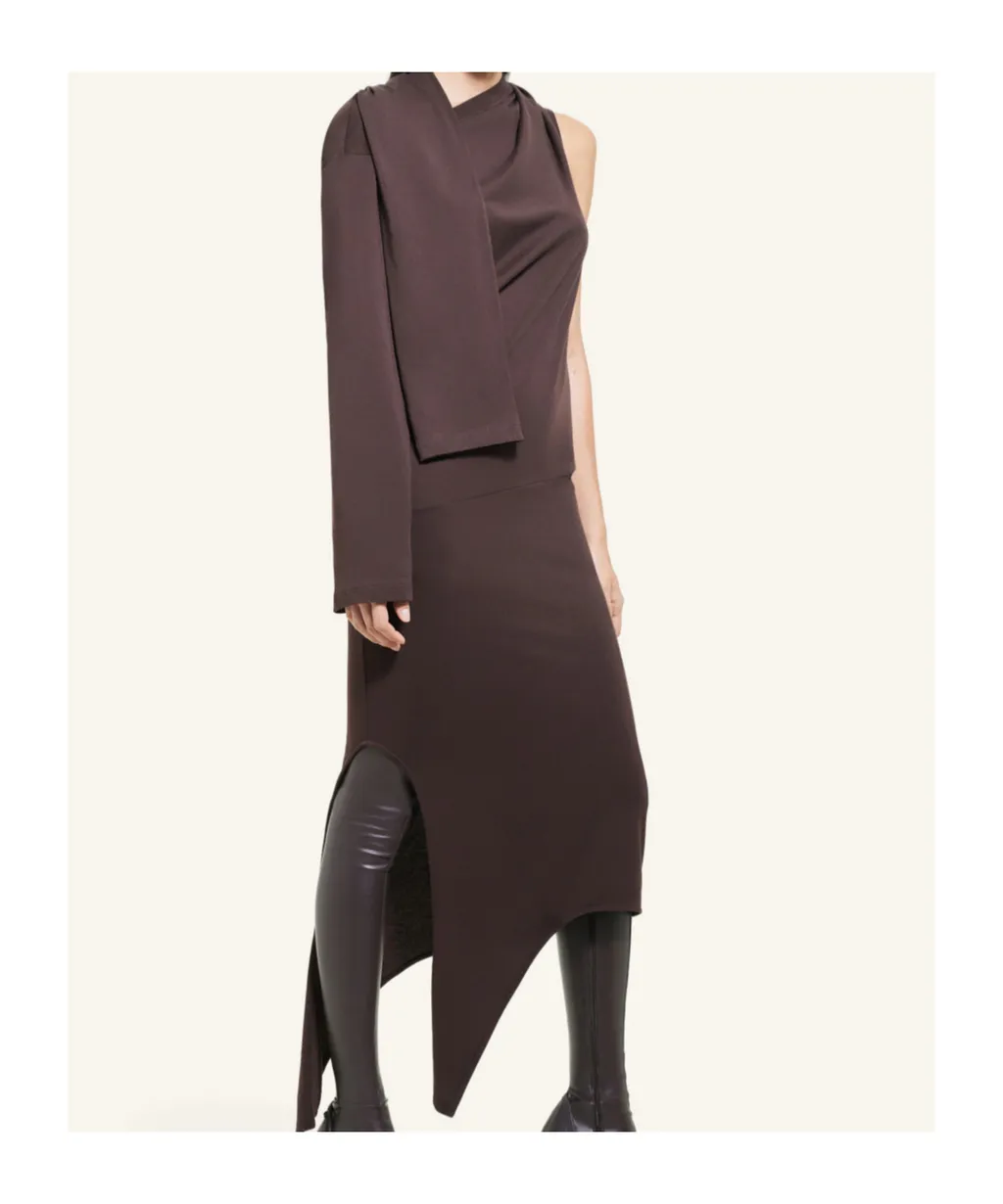 Off-Shoulder Cut-Out Midi Dress
