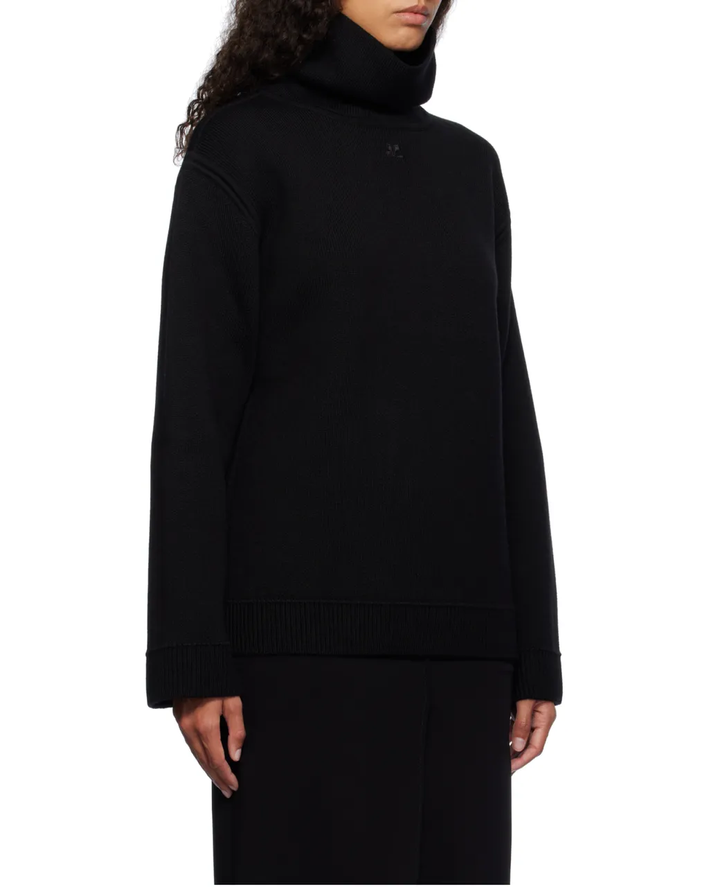 Oversized Mock-Neck Knitted Jumper
