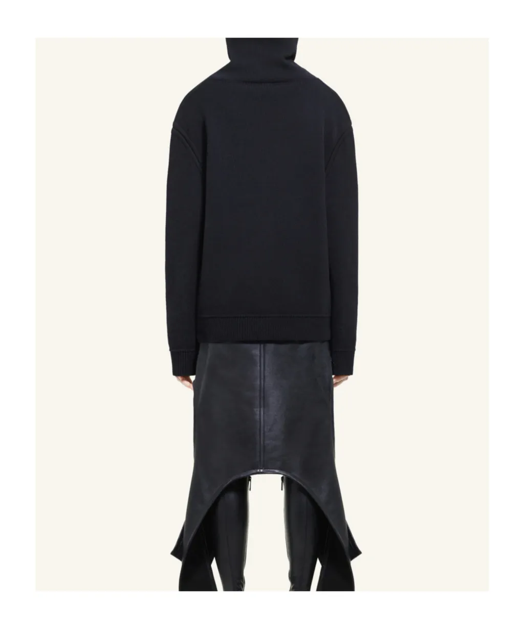 Oversized Mock-Neck Knitted Jumper