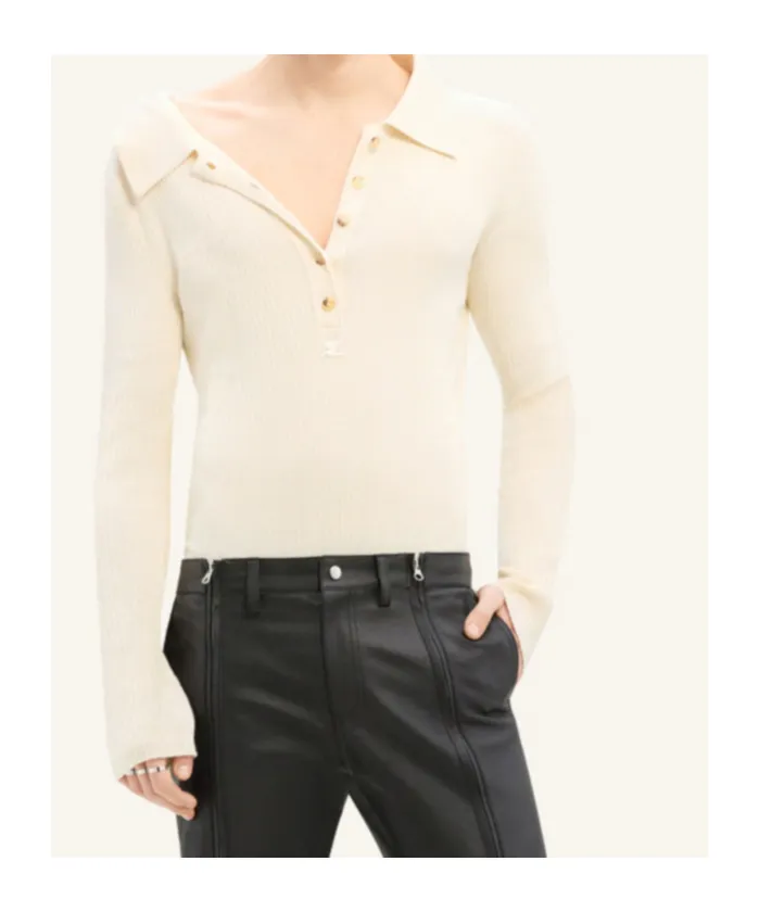 Button-Fastened Knitted Jumper