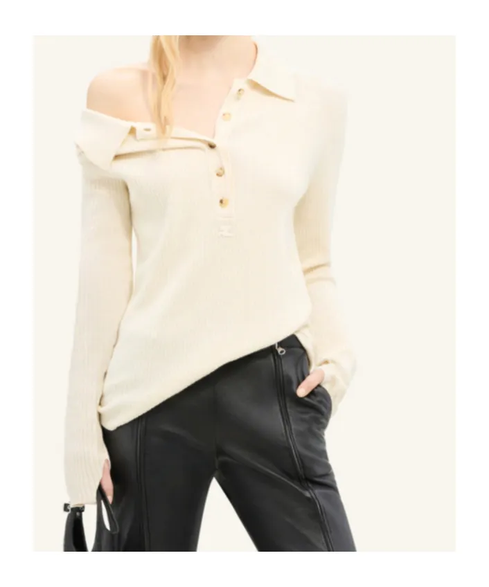 Button-Fastened Knitted Jumper