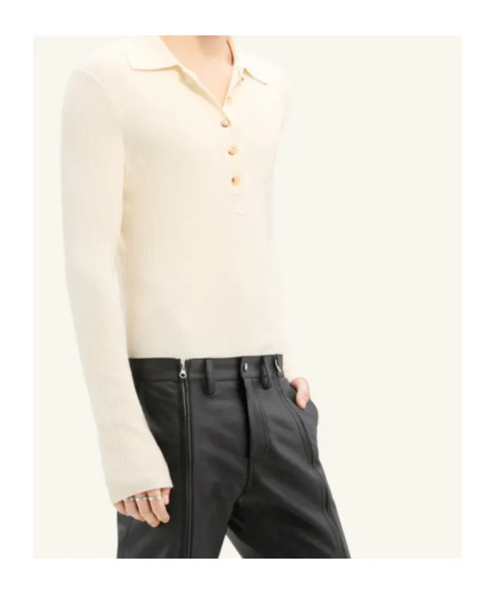 Button-Fastened Knitted Jumper