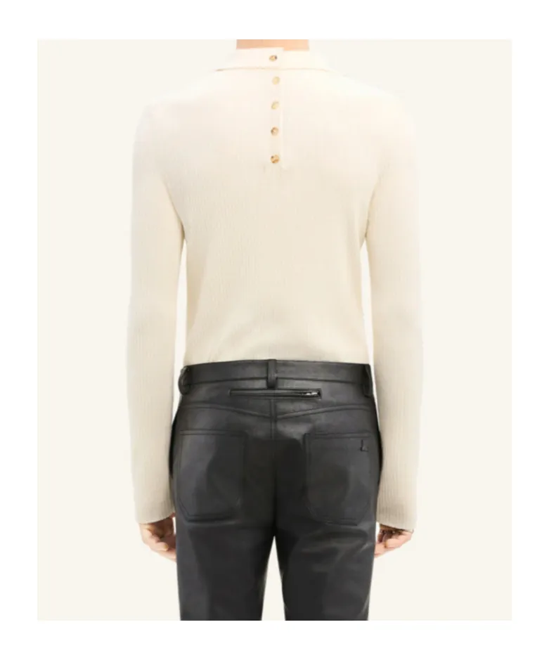 Button-Fastened Knitted Jumper
