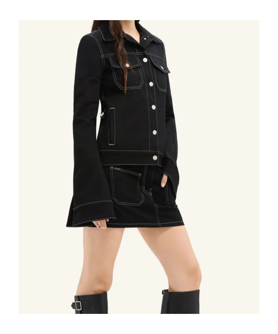 Collared Button-Up Denim Jacket