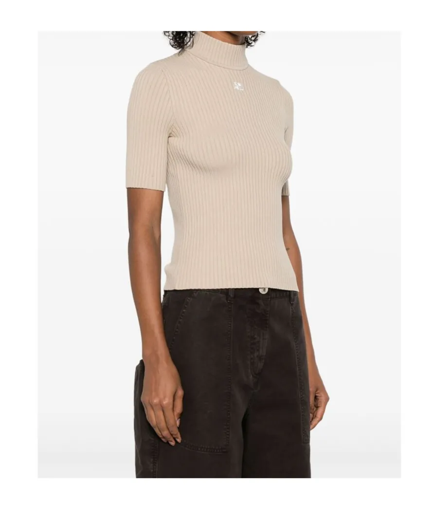 Reedition Short-Sleeved Ribbed Jumper