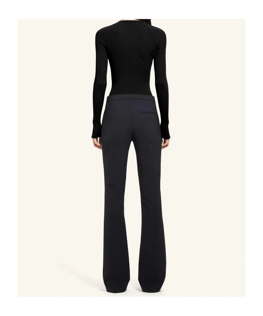 Slash Asymmetric-Neck Ribbed-Knit Top