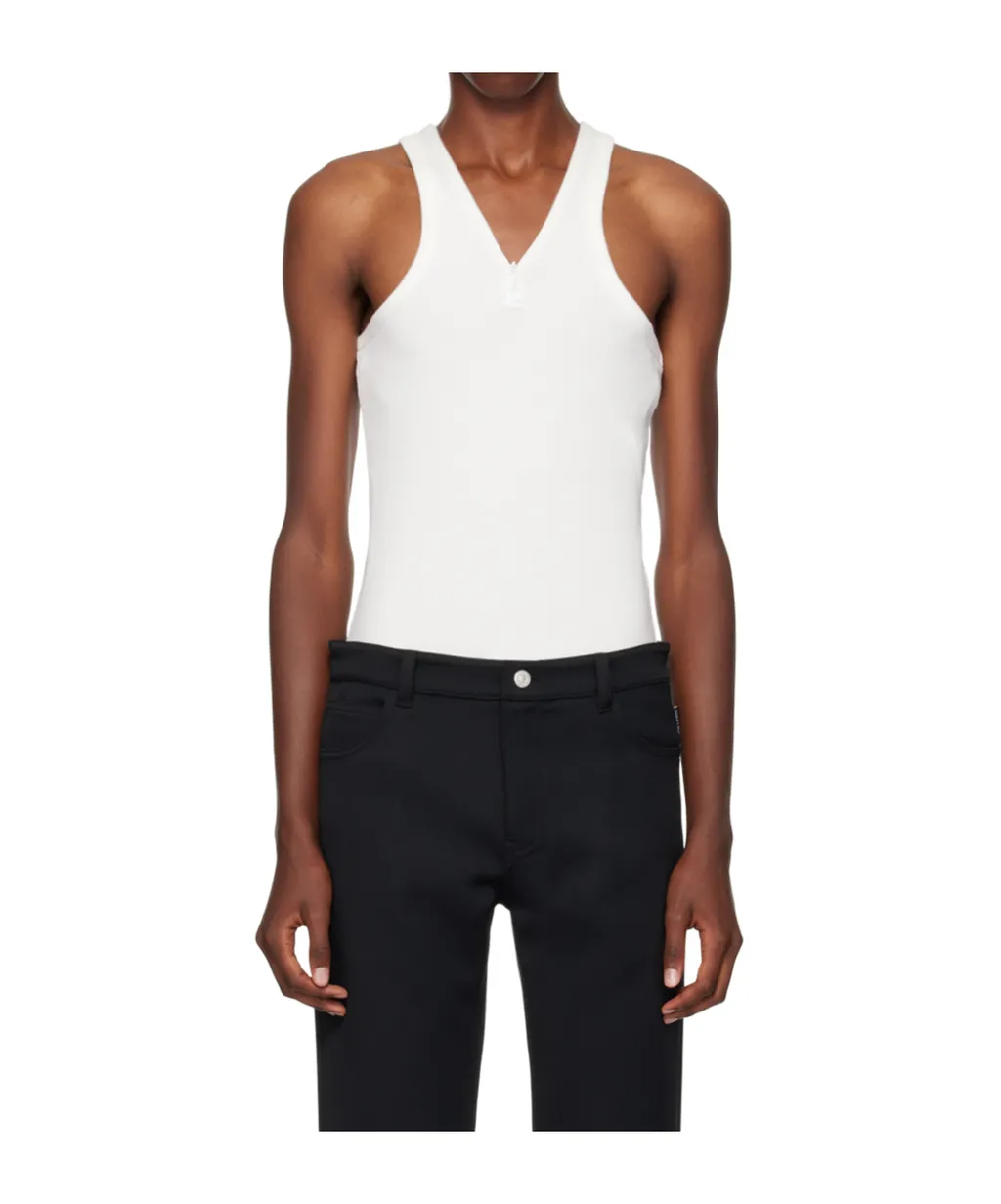 Logo-Embroidered V-Neck Top